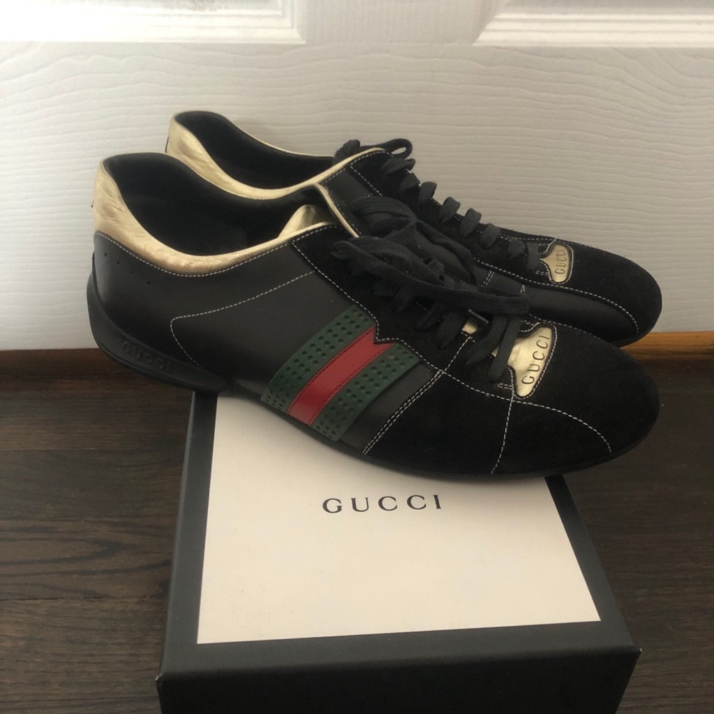 Men's Black Guccissima Sneakers Sz 9 - AUTHENTIC